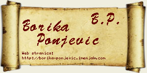 Borika Ponjević vizit kartica